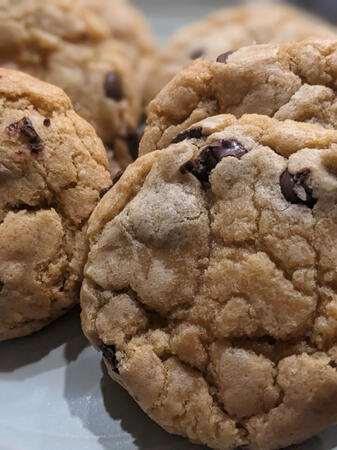 Brown butter sourdough chocolate chip cookies
