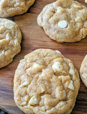Sourdough white chocolate macadamia cookies